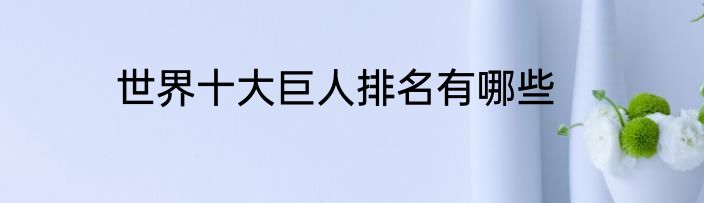 世界十大巨人排名有哪些