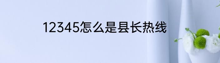 12345怎么是县长热线