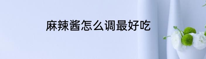 麻辣酱怎么调最好吃