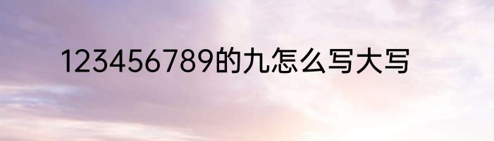 123456789的九怎么写大写