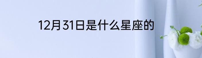 12月31日是什么星座的