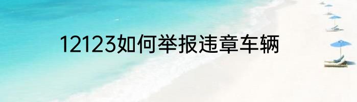 12123如何举报违章车辆