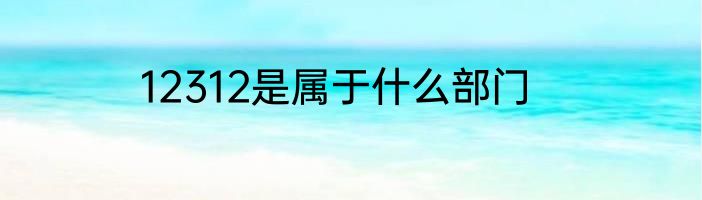 12312是属于什么部门