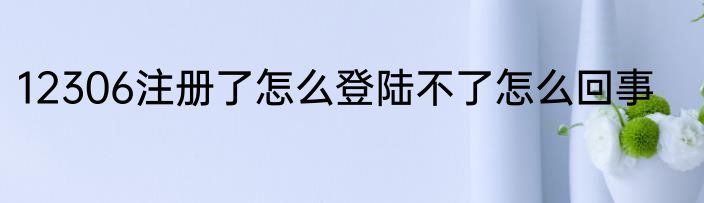 12306注册了怎么登陆不了怎么回事