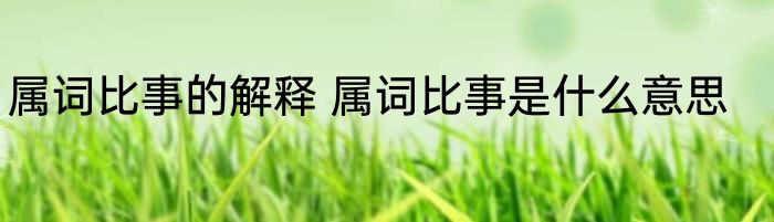 属词比事的解释 属词比事是什么意思