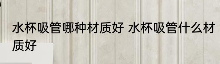 水杯吸管哪种材质好 水杯吸管什么材质好