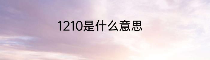 1210是什么意思