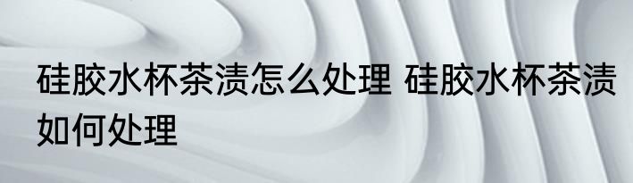 硅胶水杯茶渍怎么处理 硅胶水杯茶渍如何处理