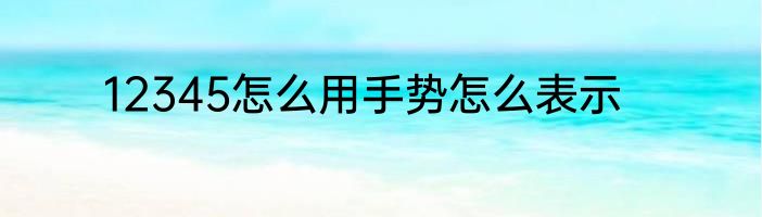 12345怎么用手势怎么表示