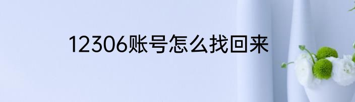 12306账号怎么找回来