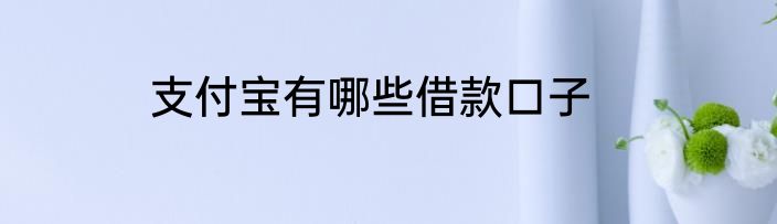 支付宝有哪些借款口子