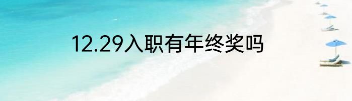 12.29入职有年终奖吗
