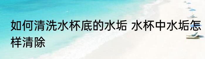 如何清洗水杯底的水垢 水杯中水垢怎样清除