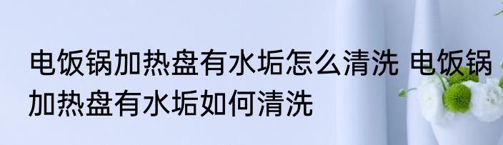 电饭锅加热盘有水垢怎么清洗 电饭锅加热盘有水垢如何清洗