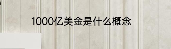 1000亿美金是什么概念