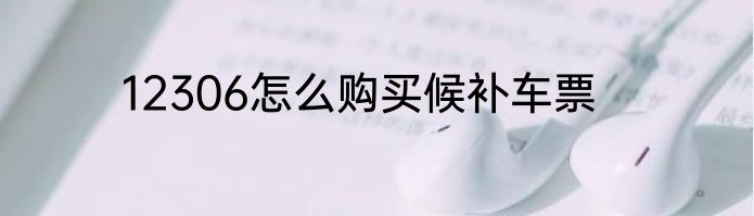 12306怎么购买候补车票