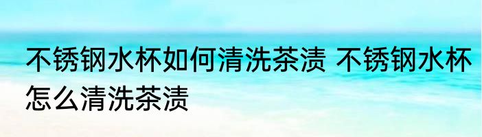 不锈钢水杯如何清洗茶渍 不锈钢水杯怎么清洗茶渍