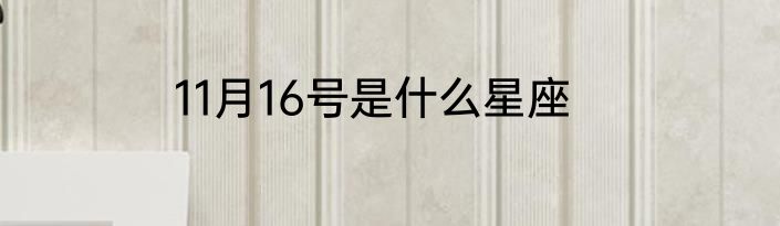 11月16号是什么星座