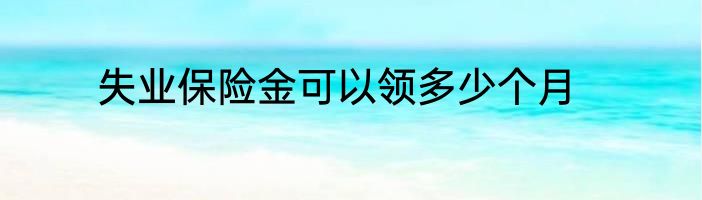 失业保险金可以领多少个月