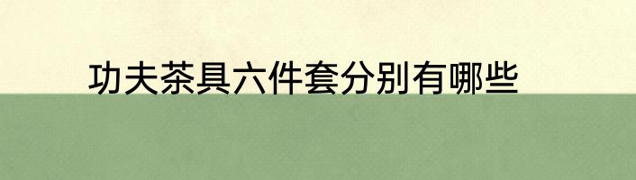 功夫茶具六件套分别有哪些