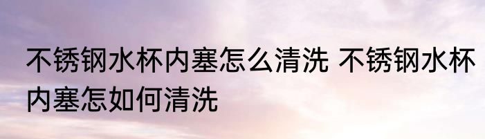不锈钢水杯内塞怎么清洗 不锈钢水杯内塞怎如何清洗