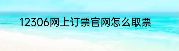 12306网上订票官网怎么取票