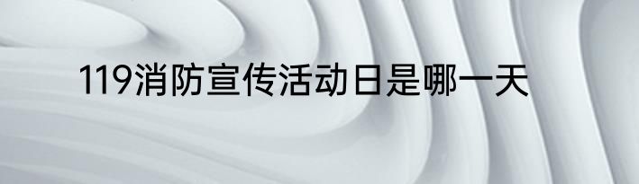 119消防宣传活动日是哪一天