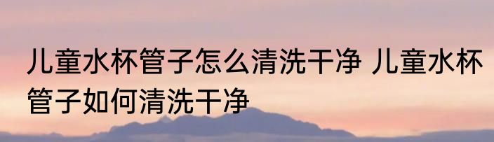 儿童水杯管子怎么清洗干净 儿童水杯管子如何清洗干净
