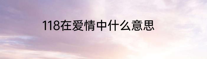 118在爱情中什么意思
