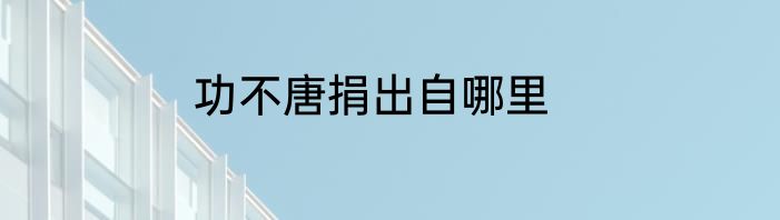 功不唐捐出自哪里