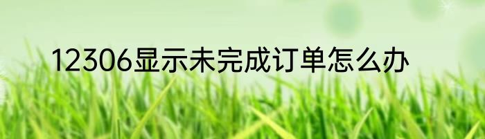 12306显示未完成订单怎么办