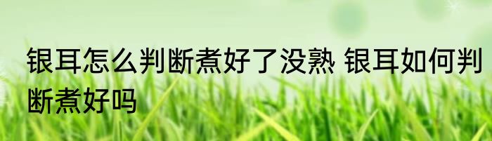 银耳怎么判断煮好了没熟 银耳如何判断煮好吗