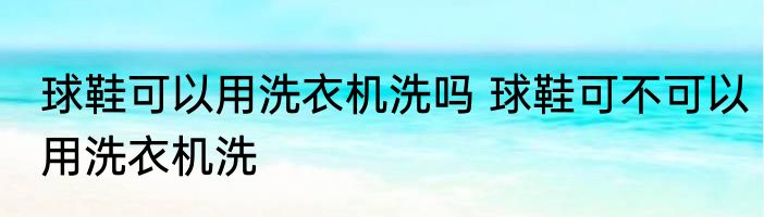 球鞋可以用洗衣机洗吗 球鞋可不可以用洗衣机洗