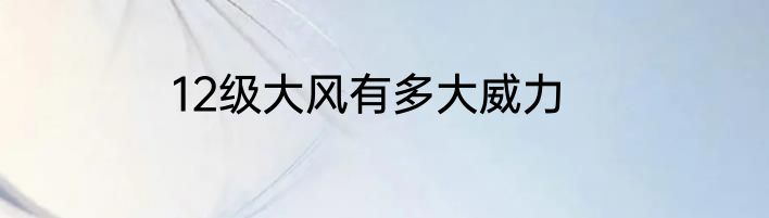 12级大风有多大威力