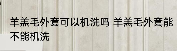 羊羔毛外套可以机洗吗 羊羔毛外套能不能机洗