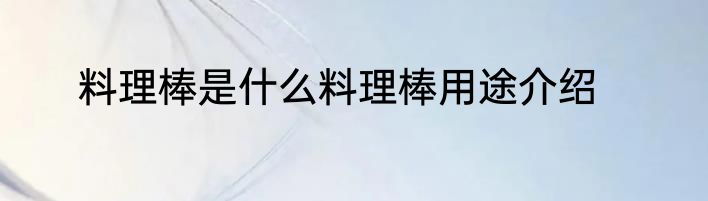 料理棒是什么料理棒用途介绍