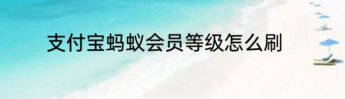 支付宝蚂蚁会员等级怎么刷
