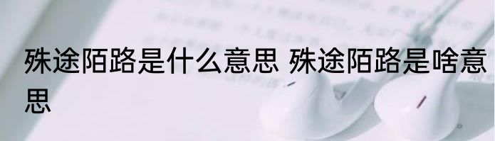 殊途陌路是什么意思 殊途陌路是啥意思