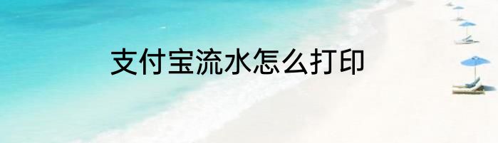 支付宝流水怎么打印