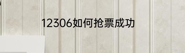 12306如何抢票成功