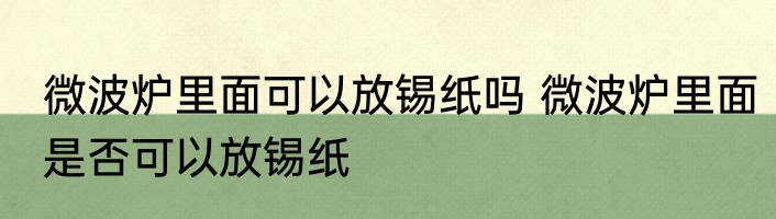 微波炉里面可以放锡纸吗 微波炉里面是否可以放锡纸