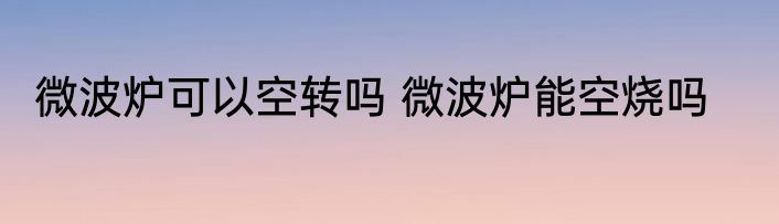 微波炉可以空转吗 微波炉能空烧吗