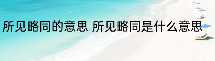 所见略同的意思 所见略同是什么意思