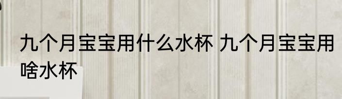 九个月宝宝用什么水杯 九个月宝宝用啥水杯