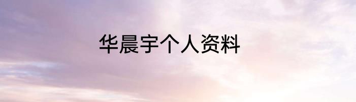 华晨宇个人资料