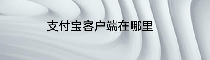 支付宝客户端在哪里