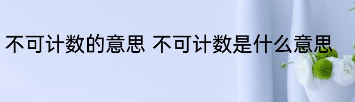 不可计数的意思 不可计数是什么意思