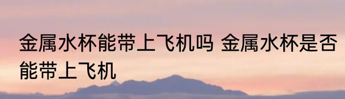金属水杯能带上飞机吗 金属水杯是否能带上飞机