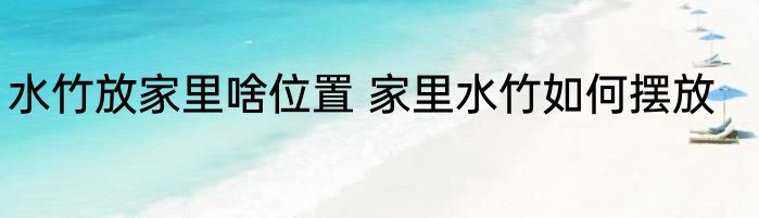 水竹放家里啥位置 家里水竹如何摆放