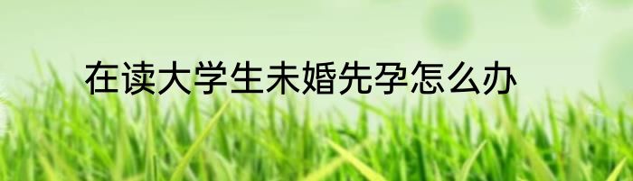 在读大学生未婚先孕怎么办